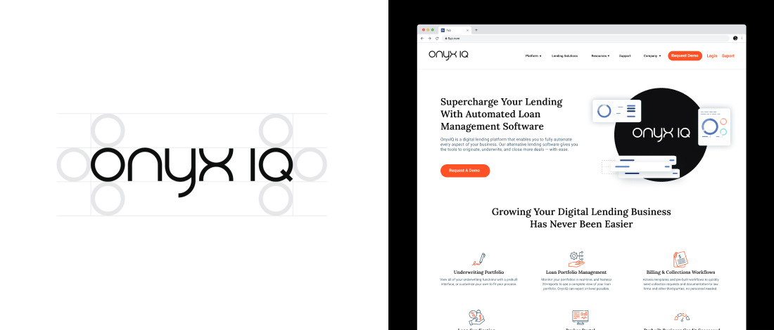 OnyxIQ logo and website design