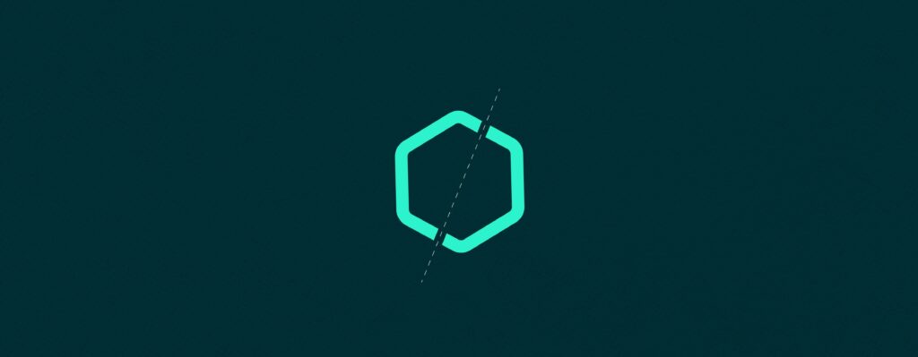 A teal hexagon with arrows pointing inward from four directions.